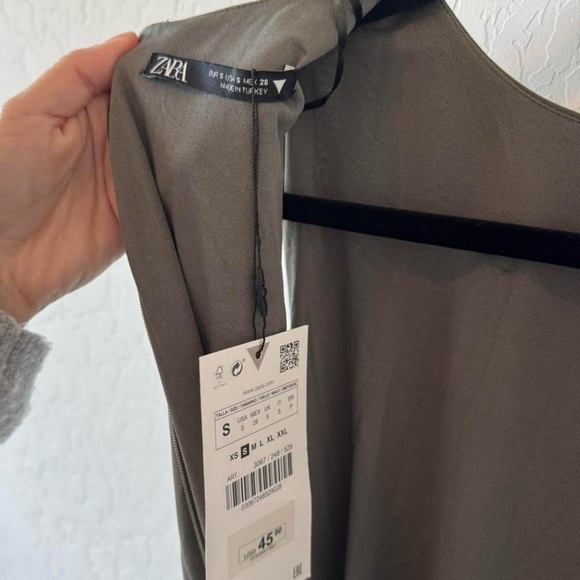 Zara Green Draped Sleeveless Mini Dress - Picture 3 of 5